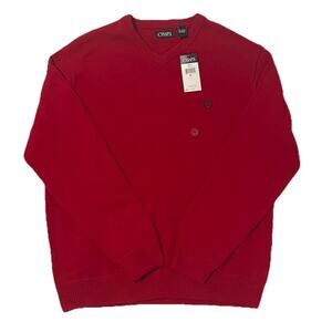 Chaps Men's Sweater Size XL Red Crewneck Pullover Preppy Classic NEW WITH TAGS